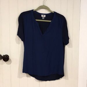 Old Navy open neck two-tone blue women’s tops